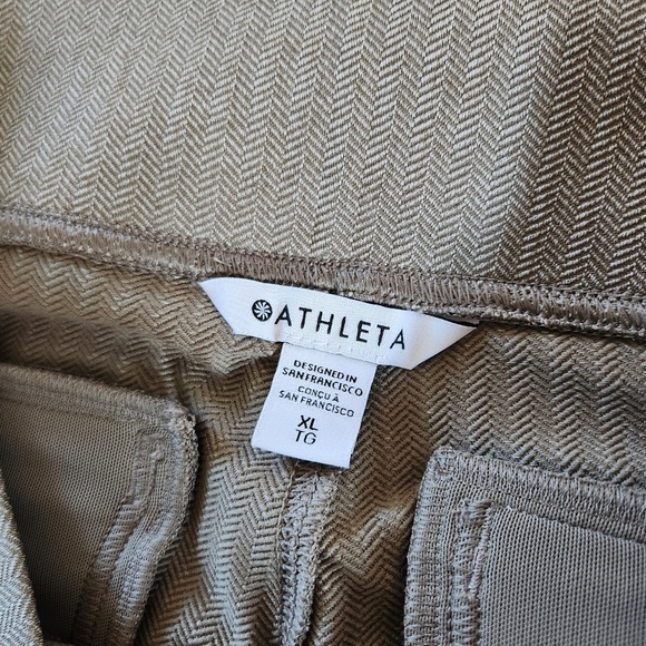 Athleta Delancey Herringbone Tight Light Asphalt Size XL Beige Leggings Active - Picture 10 of 12